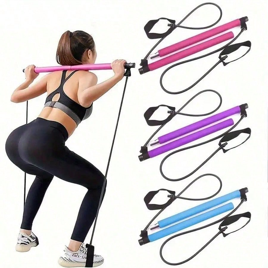 Pilates Bar Kit With Resistance Bands - 저항 밴드가 포함된 휴대용 필라테스 바