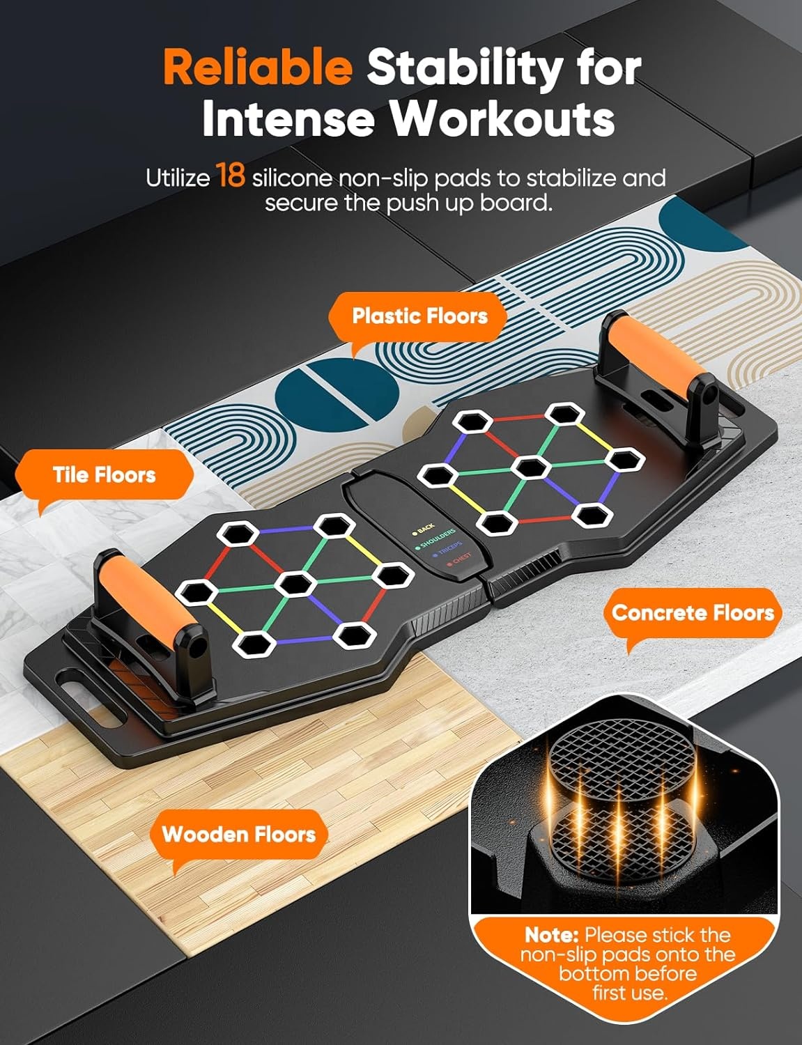 Pilates Bar Kit With Resistance Bands - 다기능 헬스장용 접이식 피트니스 푸쉬업 보드