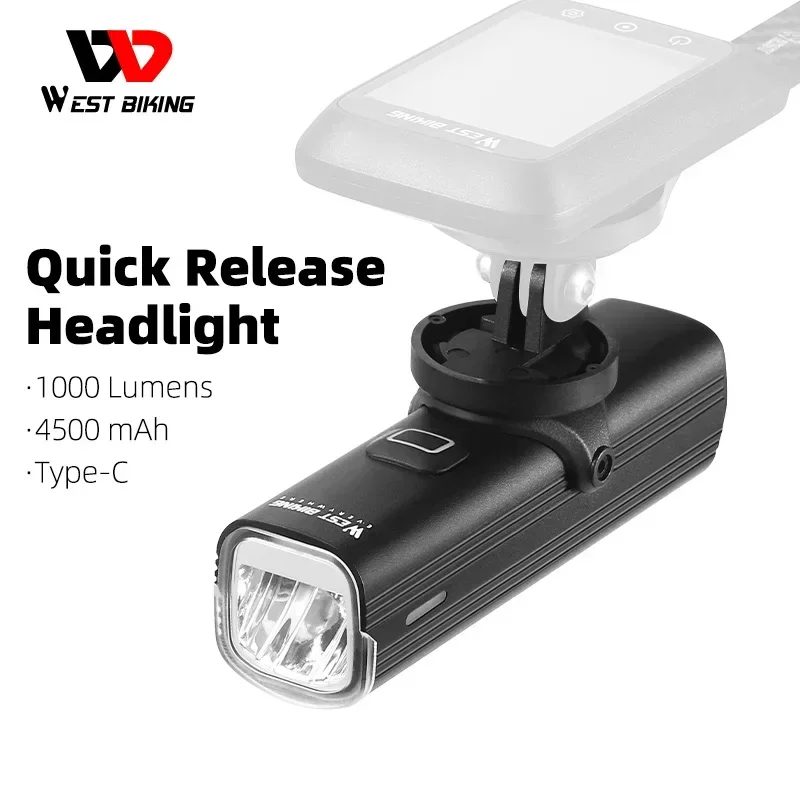 WEST BIKING 자전거용 퀵 릴리즈 헤드라이트,  - Rechargeable Bicycle Headlight 1000 Lumen 리뷰 및 가격